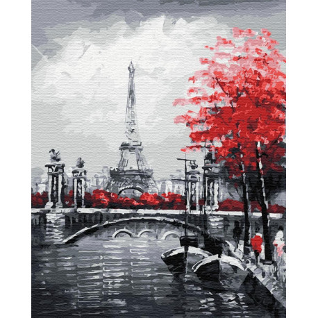 Мосты Парижа Раскраска картина по номерам на холсте
