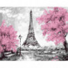 Розовый Париж Раскраска картина по номерам на холсте