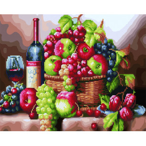  Натюрморт с фруктами и вином Алмазная картина-раскраска по номерам на подрамнике GZS1110