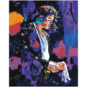 Michael Jackson Neon Раскраска картина по номерам на холсте