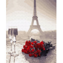 Розы в Париже Раскраска картина по номерам на холсте