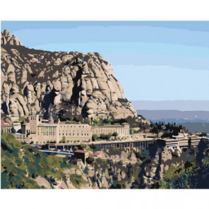 Монастырь Монтсеррат в Испании 80х100 Раскраска картина по номерам на холсте