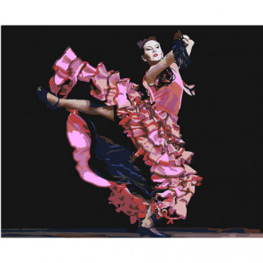 Фламенко 80х100 Раскраска картина по номерам на холсте