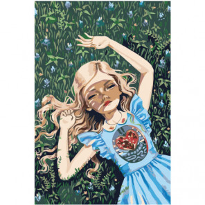 Девочка с сердцем 80х120 Раскраска картина по номерам на холсте