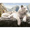  Белый лев Картина по номерам на дереве KD0660