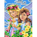 Девочки-ангелы Раскраска картина по номерам на холсте