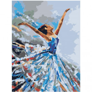 Танцующая балерина 60х80 Раскраска картина по номерам на холсте
