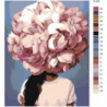 Пионовая цветочная голова девушки Раскраска картина по номерам на холсте