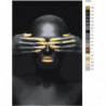 Африканка с закрытыми глазами Раскраска картина по номерам на холсте