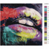 Радужные губы модерн арт Раскраска картина по номерам на холсте