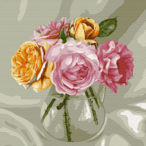 Внешний вид коробки Букет из роз. Бузин Раскраска картина по номерам на холсте KH0724