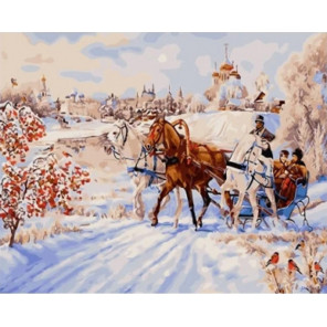 Сложность и количество цветов Зимние забавы Раскраска картина по номерам на холсте МСА700
