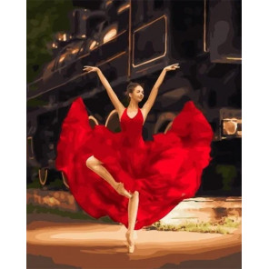 Сложность и количество цветов Танец в красном Раскраска картина по номерам на холсте МСА728