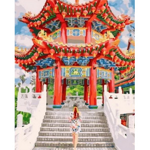  Китайский храм Раскраска картина по номерам на холсте MCA866