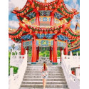 Китайский храм Раскраска картина по номерам на холсте