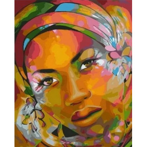  Арт-портрет африканки Раскраска картина по номерам на холсте MCA875