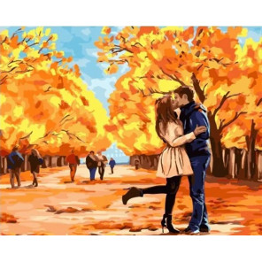  Осенний поцелуй Раскраска картина по номерам на холсте MCA772