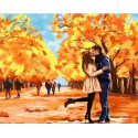 Осенний поцелуй Раскраска картина по номерам на холсте
