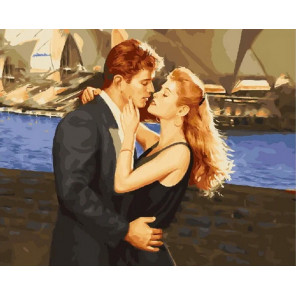 Сложность и количество цветов Поцелуй влюбленных Раскраска картина по номерам на холсте МСА486