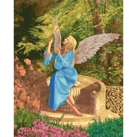  Ангел в саду Раскраска картина по номерам на холсте МСА610