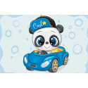 Панда в машине Алмазная мозаика на подрамнике