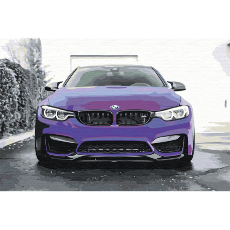  BMW Раскраска картина по номерам на холсте с флуоресцентными красками AAAA-M001-80x120