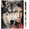 Холст с палитрой цветов Девушка волчица Раскраска картина по номерам на холсте AIPA-a-dv11-100x125