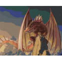Красный дракон Раскраска картина по номерам на холсте