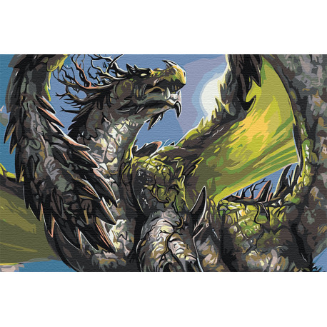  Зеленый дракон Раскраска картина по номерам на холсте AAAA-GDS112-100x150