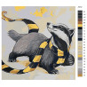 Палитра цветов Енот в шарфе Раскраска картина по номерам на холсте AAAA-JV12-80x80