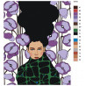 Палитра цветов Девушка с сиреневыми цветами Раскраска картина по номерам на холсте AAAA-DV03-100x125