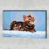 Пример в интерьере Бенгальская кошка Раскраска картина по номерам на холсте AAAA-RS017-80x120