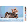 Палитра цветов Бенгальская кошка Раскраска картина по номерам на холсте AAAA-RS017-80x120
