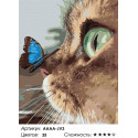 Котёнок и бабочка на носу Раскраска картина по номерам на холсте