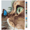 Палитра цветов Котёнок и бабочка на носу Раскраска картина по номерам на холсте AAAA-JV3-100x125