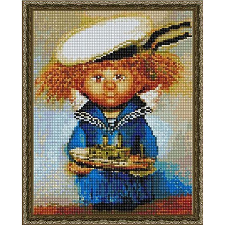  Ангел- морячок Алмазная вышивка мозаика на подрамнике EQ10385