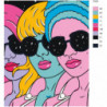 Разноцветные девушки в очках Раскраска картина по номерам на холсте