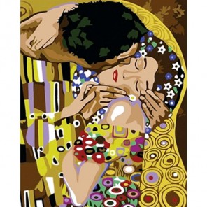 Поцелуй (Репродукция Густав Климт) Раскраска по номерам акриловыми красками на холсте Menglei