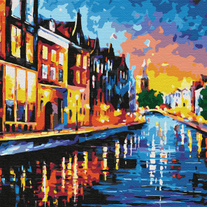  Каналы Амстердама Раскраска картина по номерам на холсте KHM0041