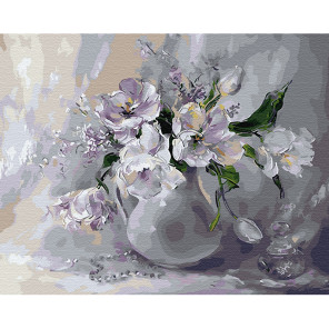  Белые тюльпаны Раскраска картина по номерам на холсте KH0652