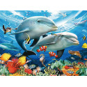 Дельфины в море Алмазная частичная вышивка (мозаика) Molly