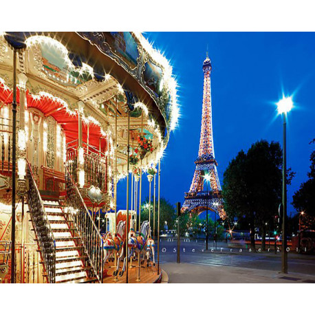  Вечерний Париж Алмазная мозаика вышивка на подрамнике Molly KM0656