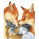 Влюбленные лисы Раскраска картина по номерам на холсте