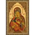 Владимирская Божия МатерьАлмазная 5D мозаика с нанесенной рамкой на подрамнике 20х30 см Molly