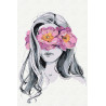  Девушка с розовым цветочным венком Раскраска картина по номерам на холсте AAAA-RS036-100x150