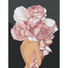  Девушка с цветком на голове. Розовые пионы Раскраска картина по номерам на холсте AAAA-RS028-60x80