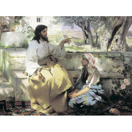  Христос и Самарянка Алмазная мозаика на подрамнике LMC023