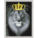 Лев в золотой короне Алмазная мозаика на подрамнике