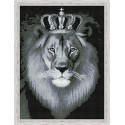 Черно-белый лев Алмазная мозаика на подрамнике