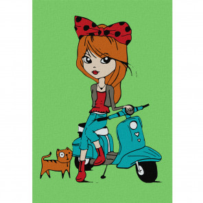  Девочка с котёнком Раскраска по номерам на холсте KHM0029